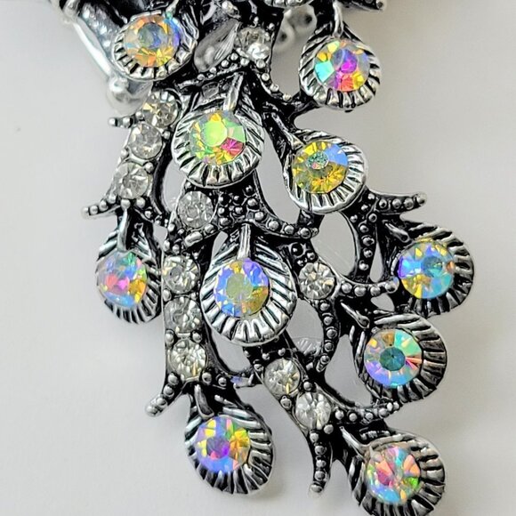 Rhinestones Peacock Ring Stretch Band Rainbow Iridescent Ring- HOST PICK! - Picture 4 of 12